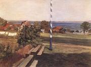 Leibl, Wilhelm, Landscape with Flagpole (mk09)